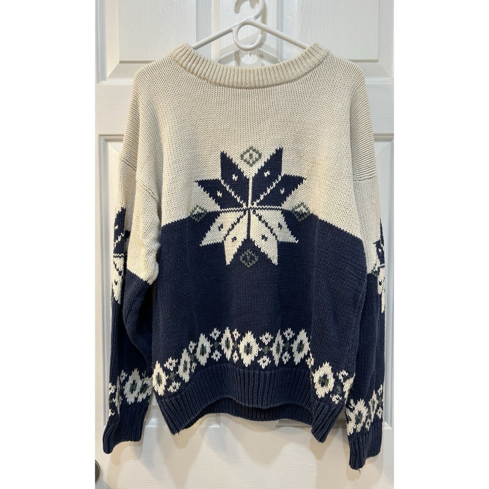 VTG ST JOHN'S BAY Nordic Fair Isle Ramie Sweater Men Size XL Grandpa Ski Resort